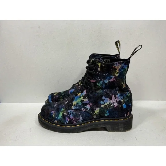 Dr. Doc Martens 1460 Pascal Confetti Suede Combat Boots Women's Size 7 - Picture 3 of 9